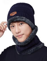 Wool Cap With Neck Warmer | Beanie And Scarf Set With Fleece Mask