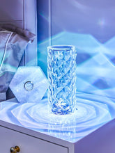 16 Colors Diamond Rose Crystal Touch Lamp Bedside Acrylic Usb Rechargeable Table Lamp - With Remote